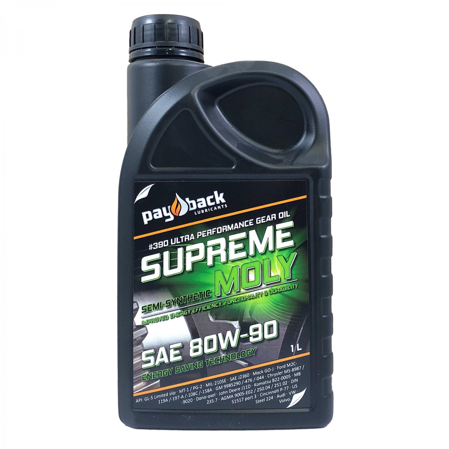 PAYBACK SUPREME MOLY 80w90 SYNTHETIC API GL-5 LS 1-liter